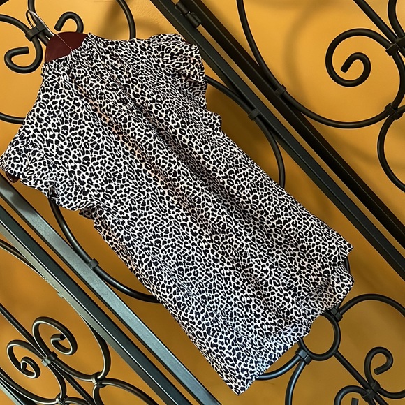 REBECCA TAYLOR Leopard Cap Sleeve Top - Picture 9 of 16